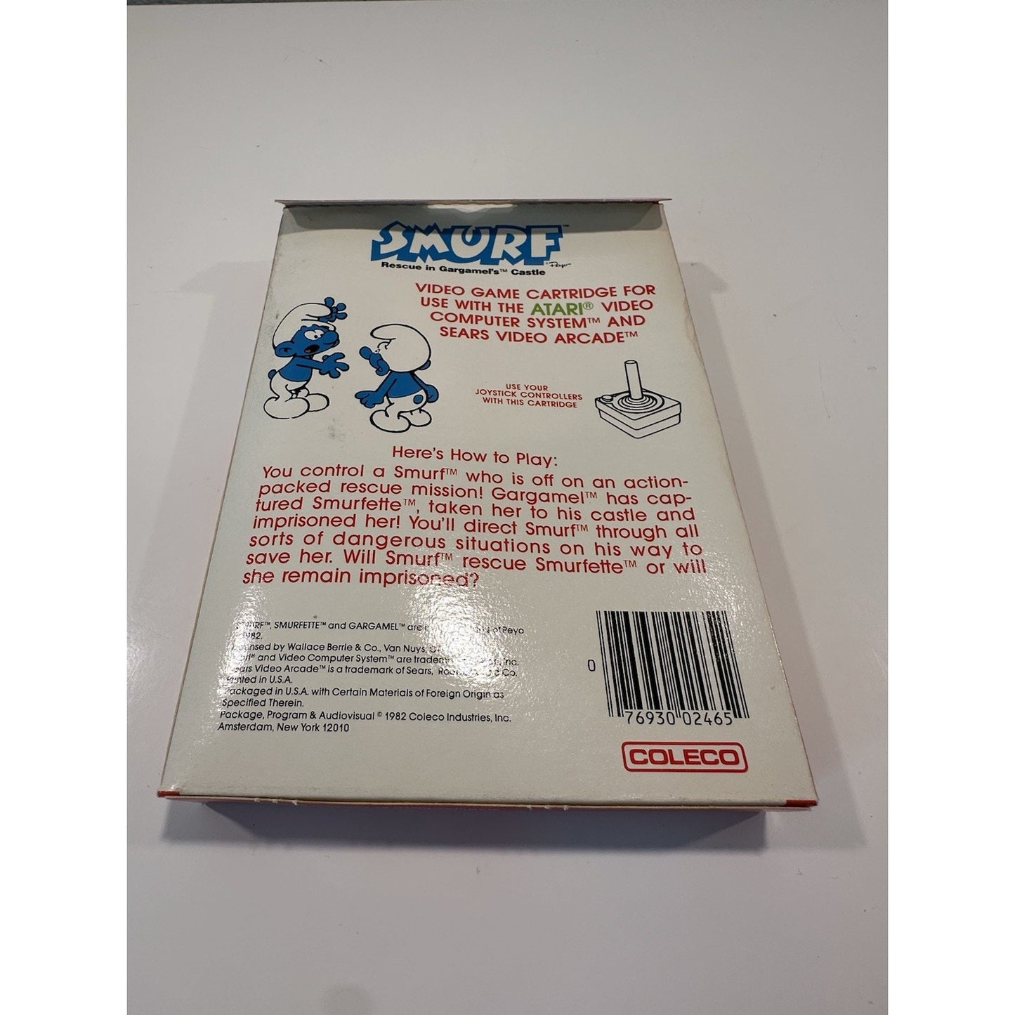 VINTAGE *NEW* Atari 2600 SMURF: Gargamel's Castle Coleco Sealed