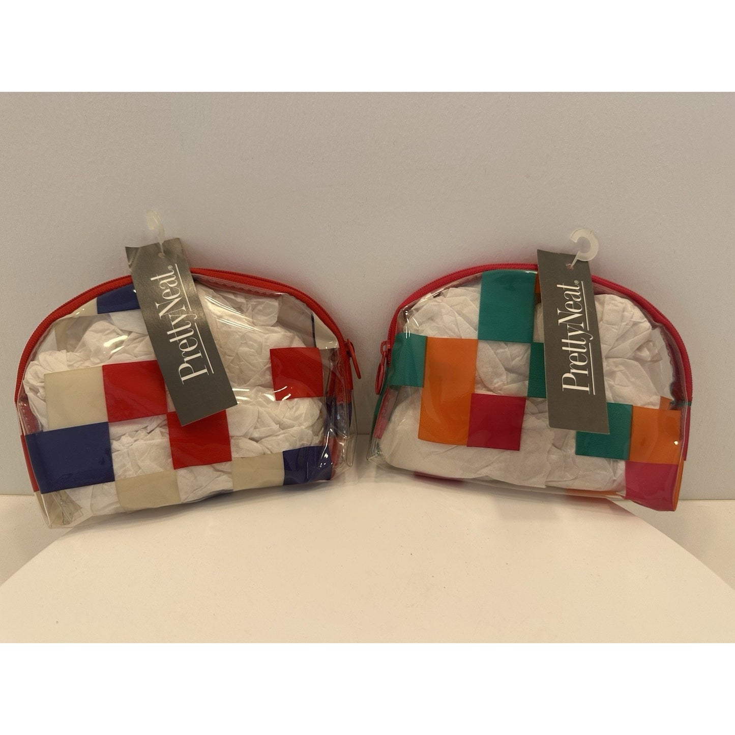 VINTAGE *NEW* 1989 Goody 1633/T Pretty Neat Cosmetic Zip Bag 5" X 6.5" Pair