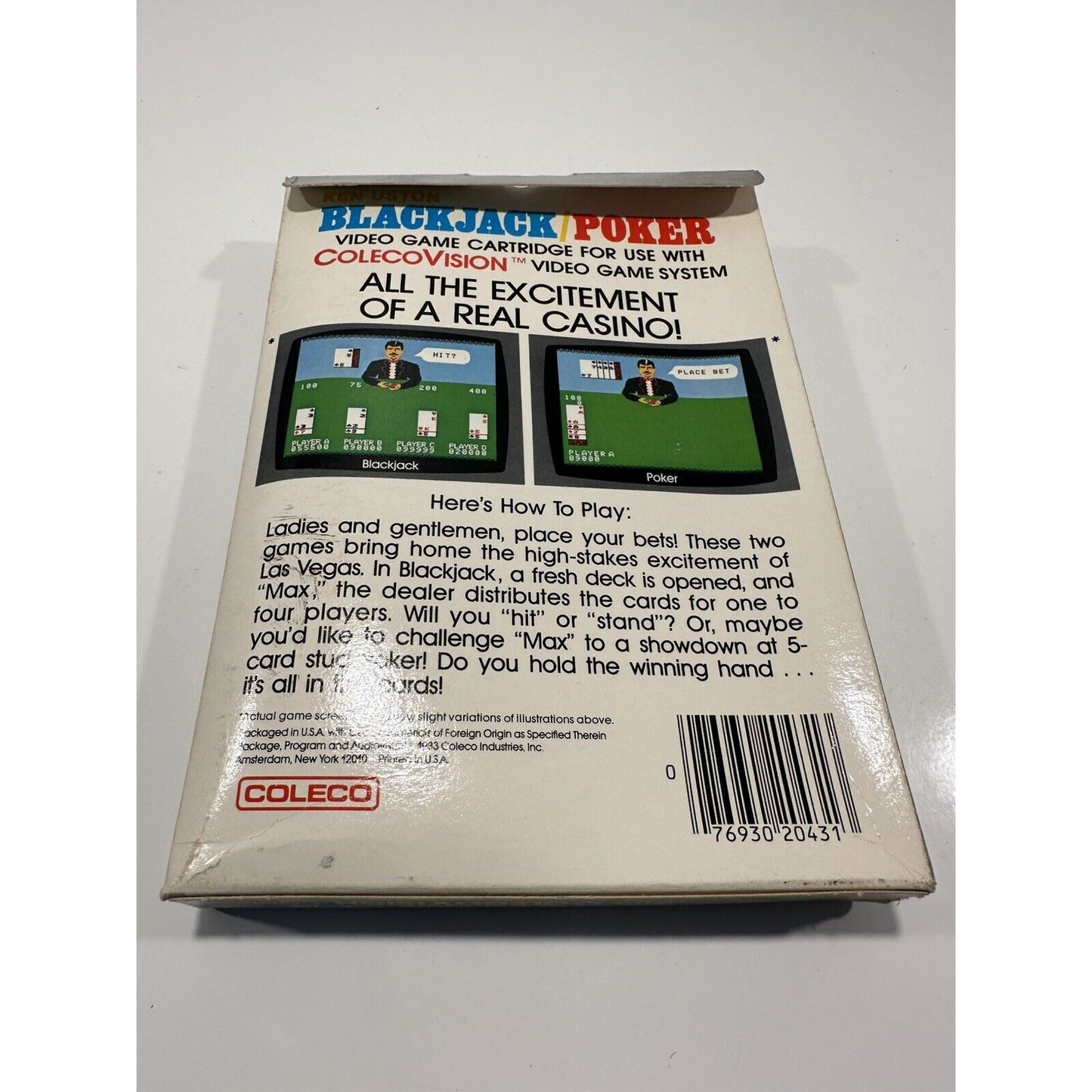 VINTAGE *NEW* COLECO Vision Ken Uston Blackjack/Poker