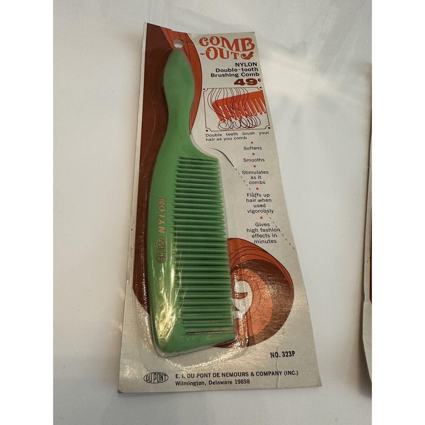 VINTAGE *NEW* Dupont Handled Comb-Out Double Tooth Nylon Set=3