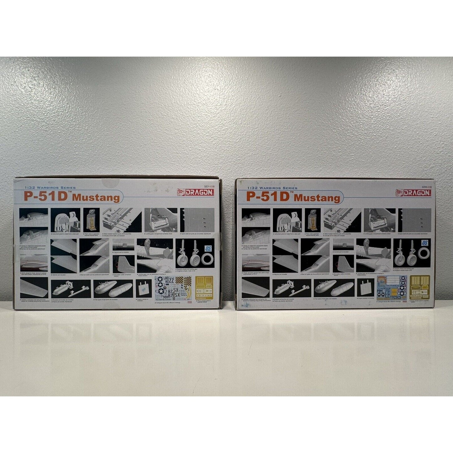 VINTAGE *NEW* DRAGON 1:32 Warbirds Series Mustang Set #3201, 3202, 3205 P-51DX2/F-6D