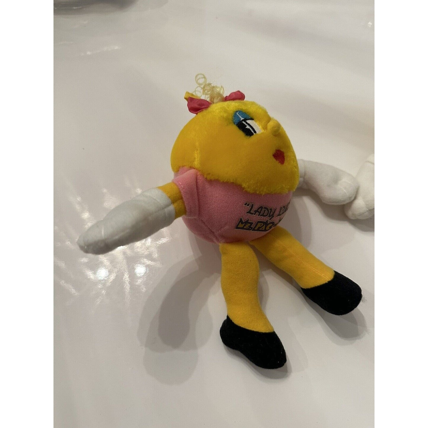VINTAGE *NEW* 1980's SUPER RARE Ms Pacman Plushy SET - Blue/Pink