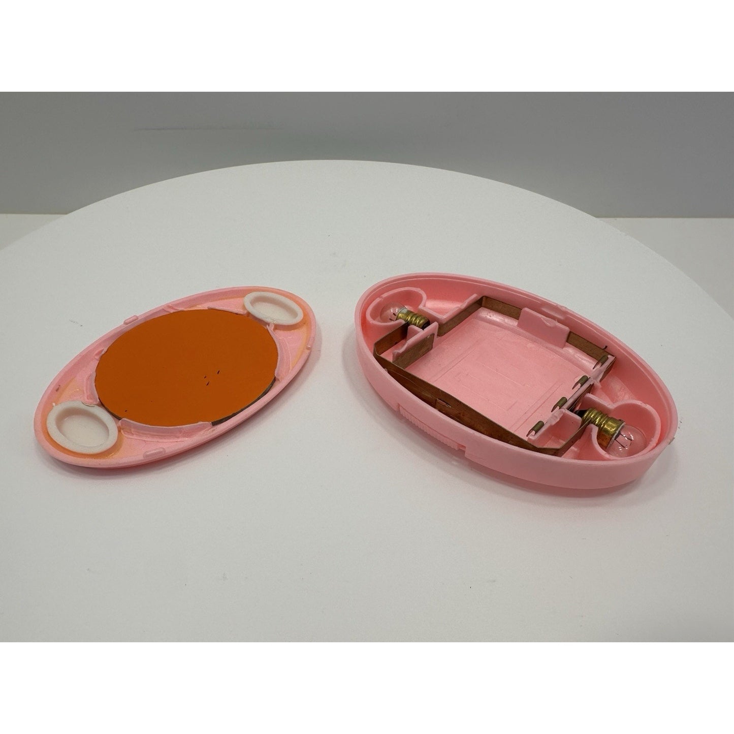 VINTAGE *NEW* 1960's Twin-Lite Beauty Lighted Hand Makeup Mirror - Pink