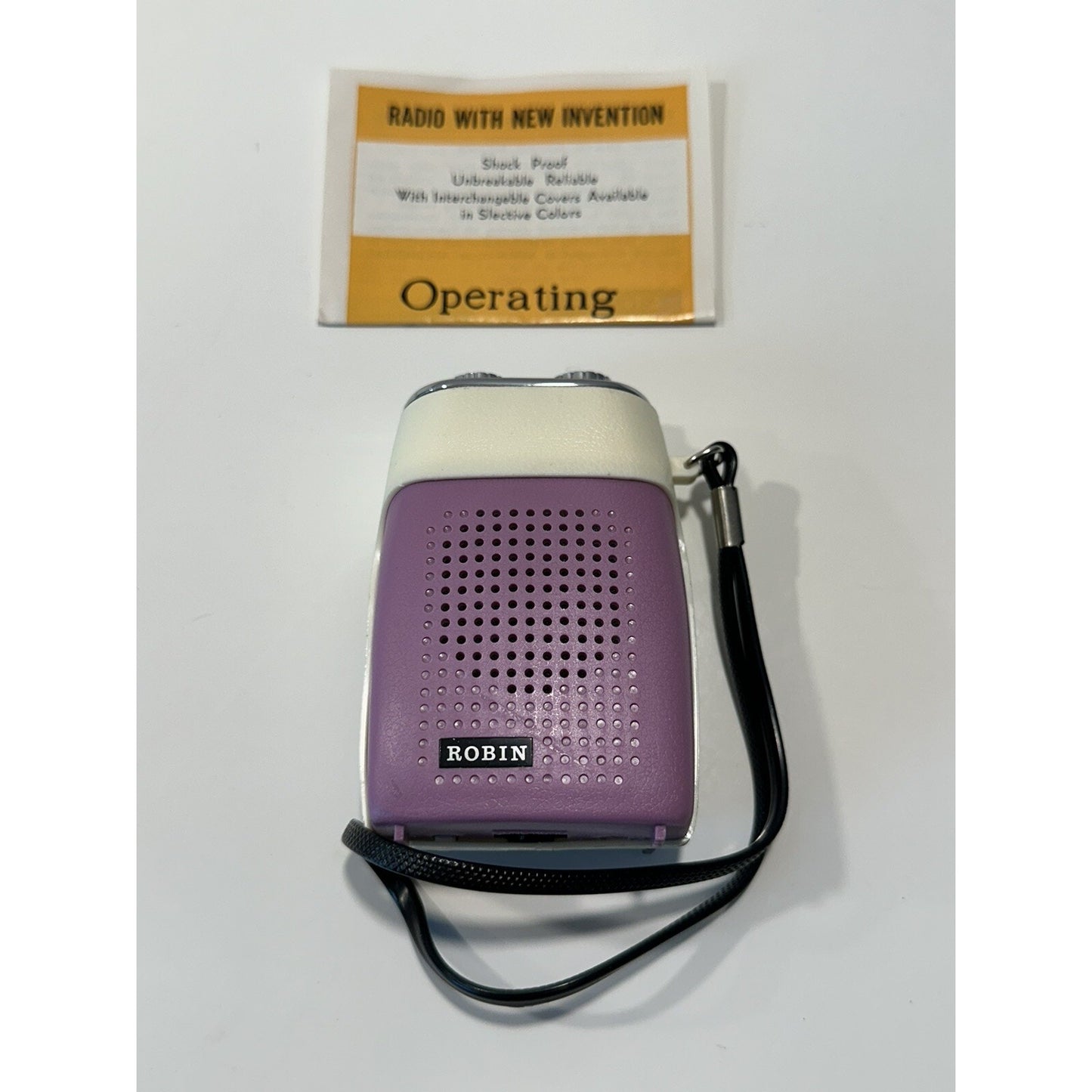 VINTAGE *NEW* 1970's ROBIN AIE-741 Solid State Micro Transistor Radio-Pur/Blk