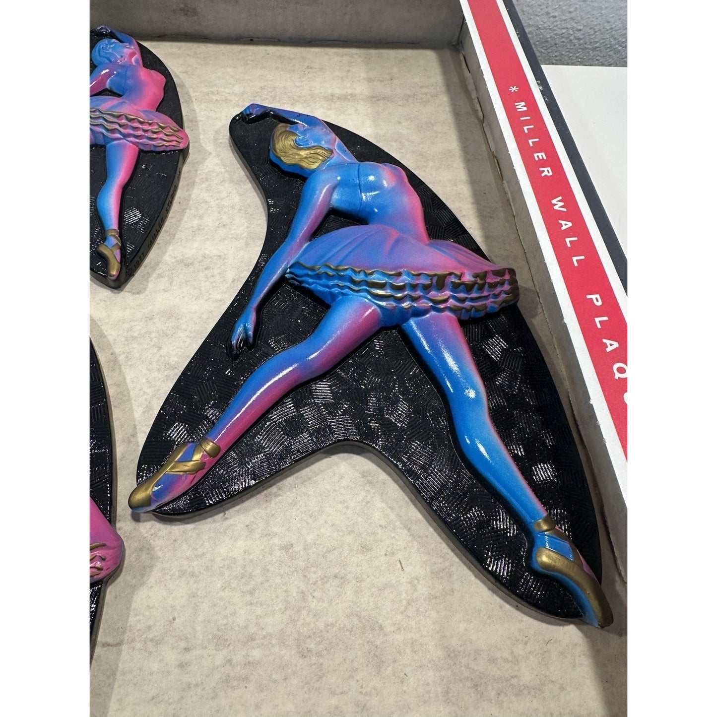 VINTAGE *NEW* Miller Studios 60's Hand-Painted Ballet Dancers Wall Plaques