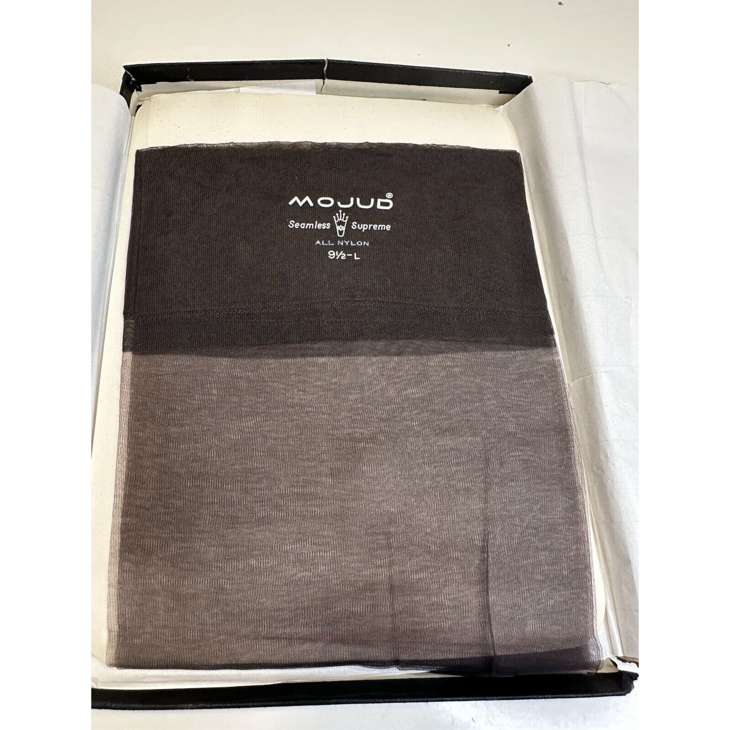 VINTAGE *NEW* Mojud Hosiery-Seamless-Sheer Grey-Sz9.5L X 2
