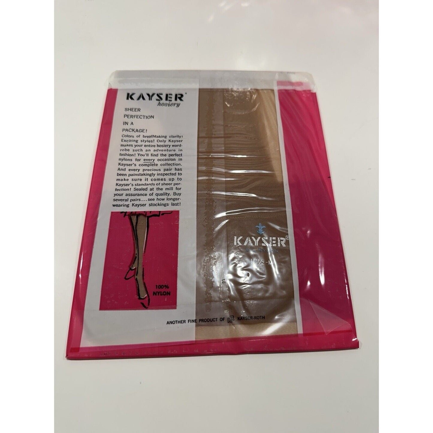 VINTAGE *NEW* Kayser Hosiery-Seamless-Shell Beige Sz10.5L X 5 Pair