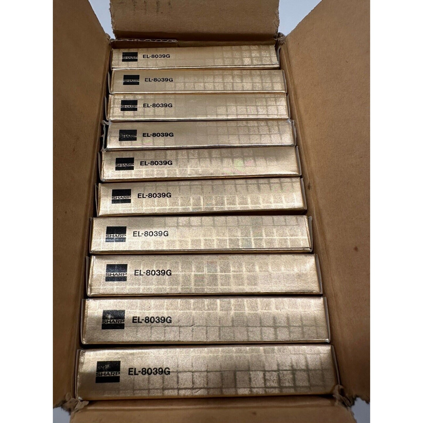 VINTAGE *NEW* Sharp EL-8039G Gold Flip Calculator Set of 10 Rare