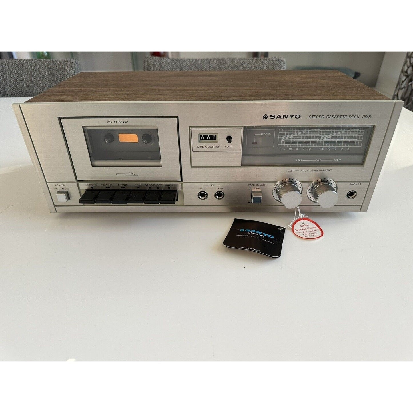 VINTAGE *NEW* Sanyo Model RD-8 Simulated Wood Stereo Cassette Deck