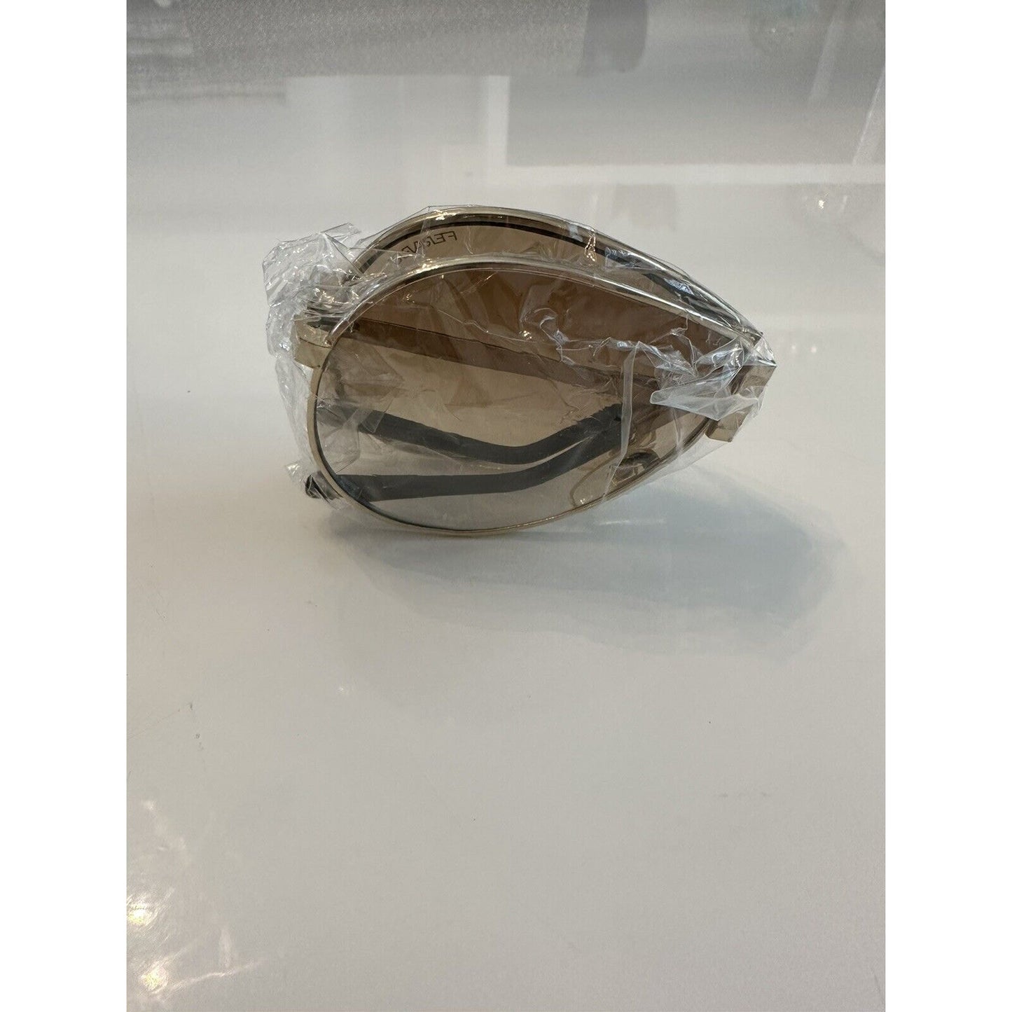 VINTAGE *NEW* 1980's Ferarri Foldable Aviator Sunglasses Gold Metal/Case