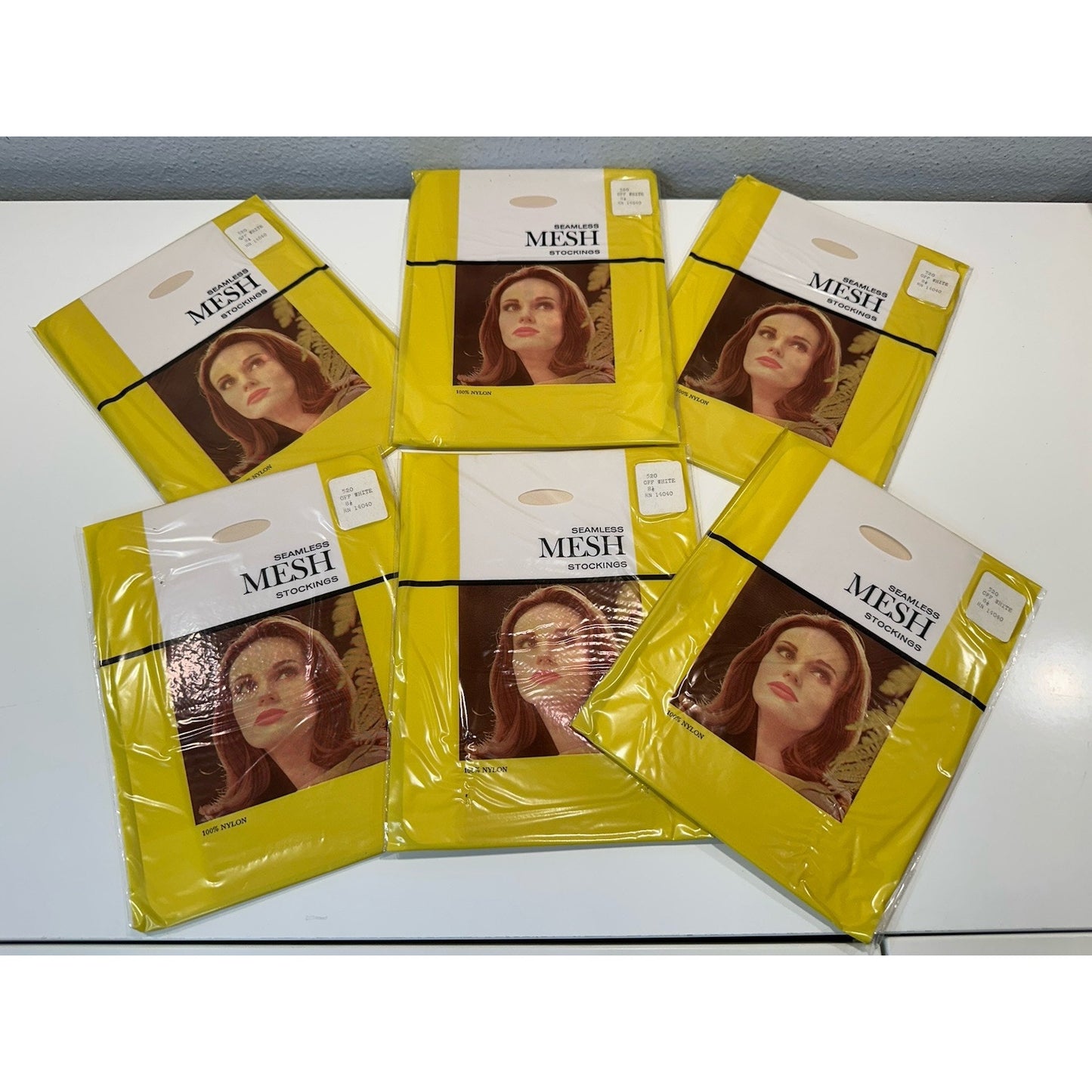 VINTAGE *NEW* Packaged Hosiery-Seamless-Off White-6 pair-Sz8.5M