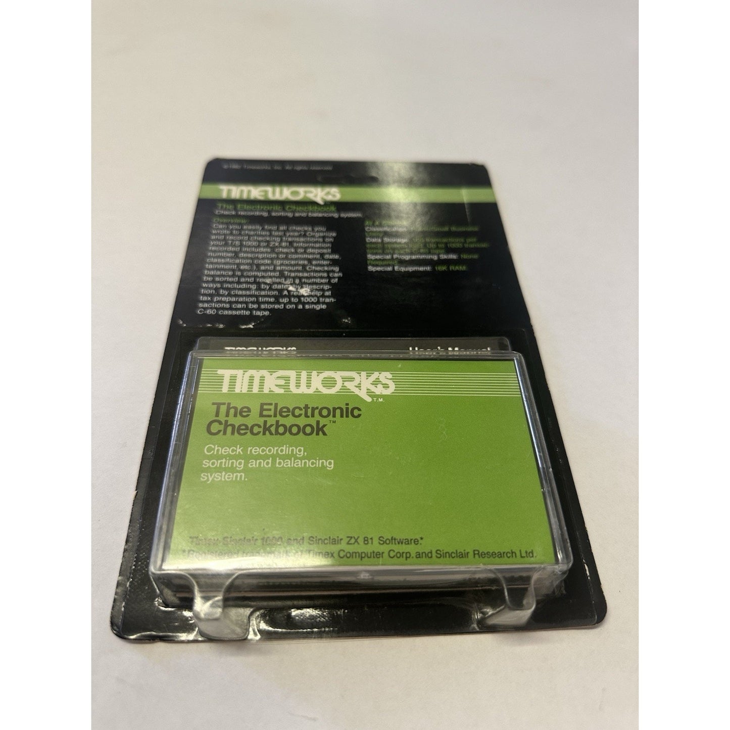 VINTAGE *NEW* Timeworks The Electronic Checkbook - Sinclair 1000 Cassette