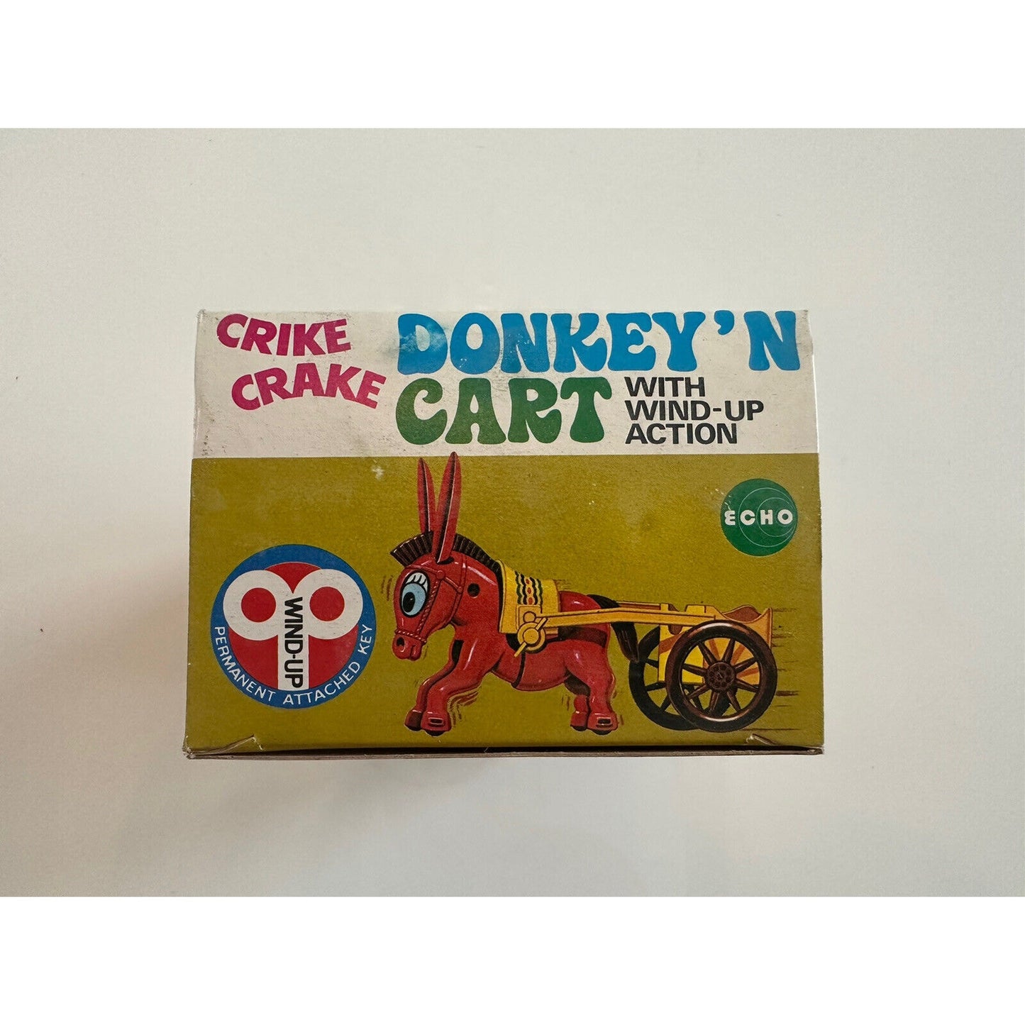 VINTAGE *NEW* Crike Crake Donkey 'n Cart With Wind Up Action Toy