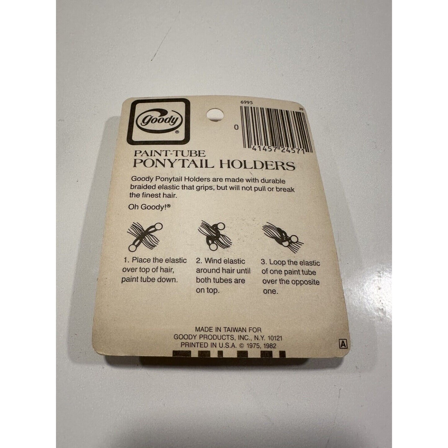 VINTAGE *NEW* 1982 Goody Ponytail Holder Set - Striped Paint Tube