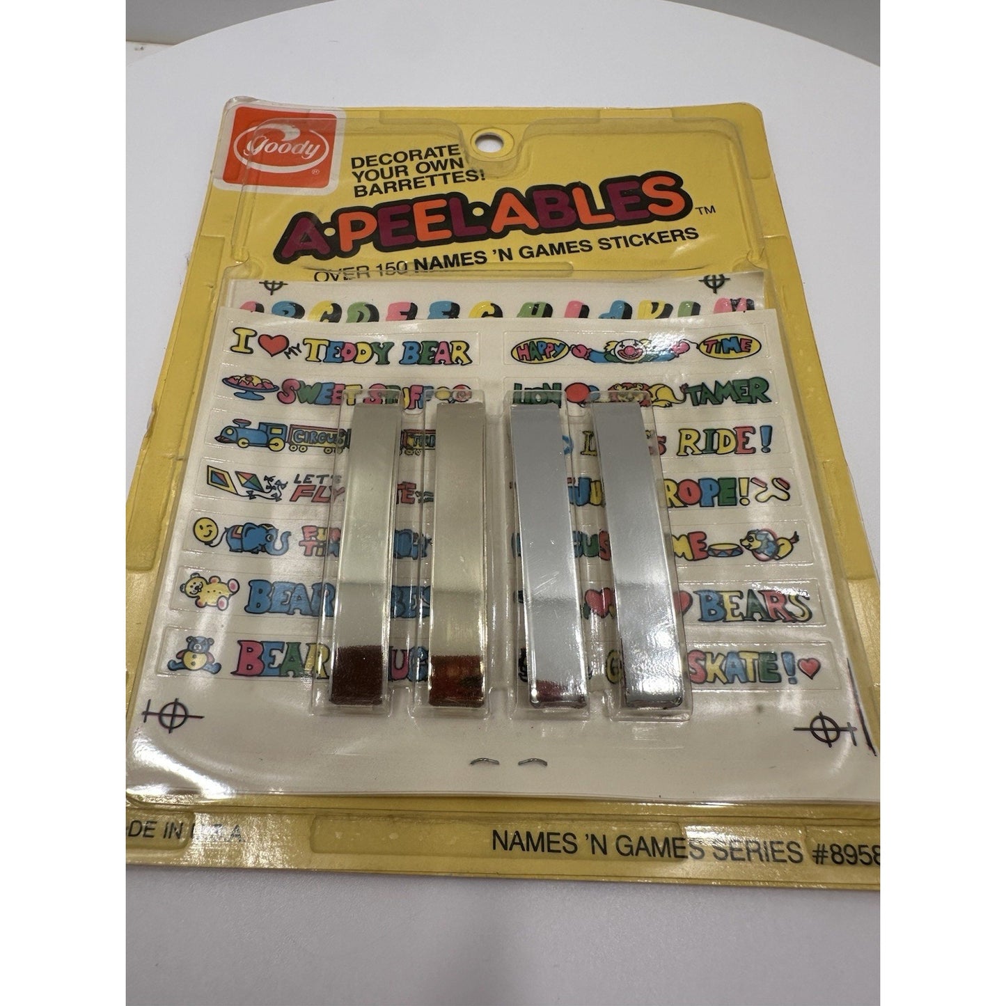 VINTAGE *NEW* 1984 Goody A*Peel*ables DIY Barrettes USA