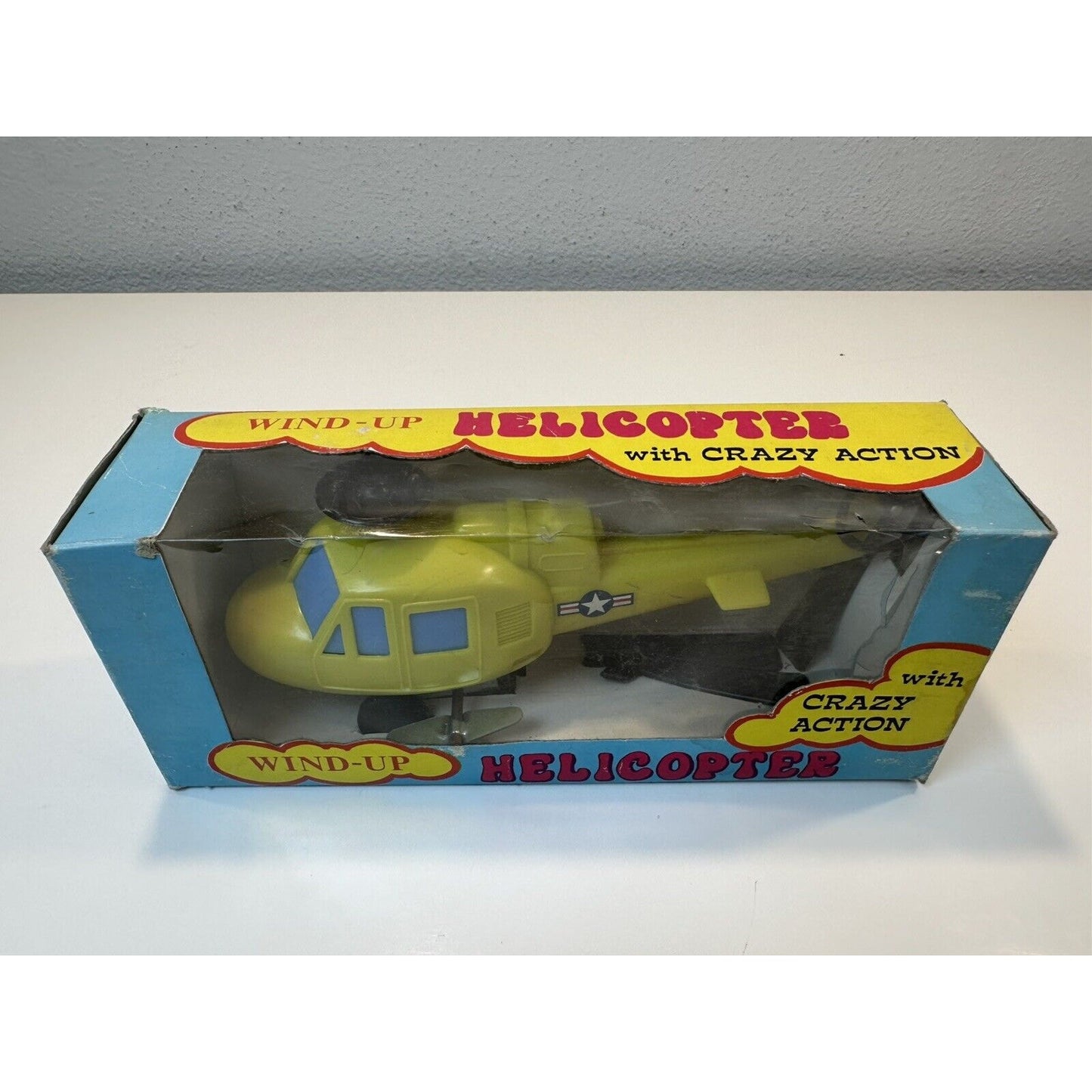 VINTAGE *NEW* 1960's Wind up Helicopter Plastic Toy Hong Kong