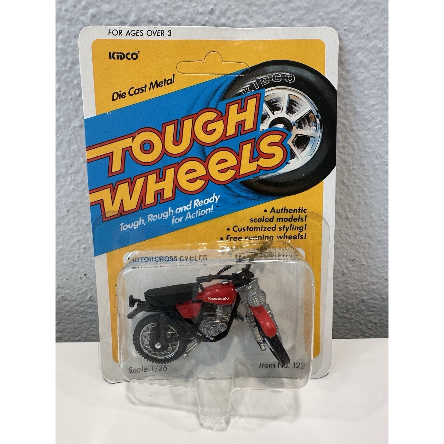 VINTAGE *NEW* Kidco Tough Wheels Motorcross Cycles Red Kawasaki F11-250