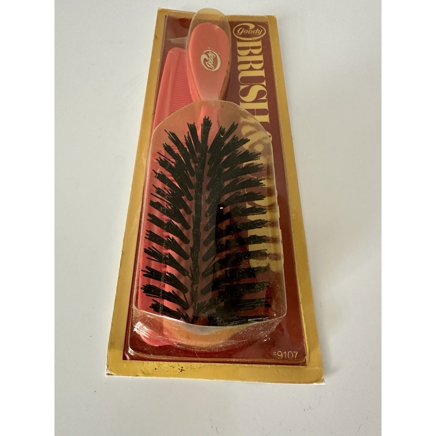 VINTAGE *NEW* 1975 Goody Brush & Comb Boar/Nylon Bristle Matching Set - Pink