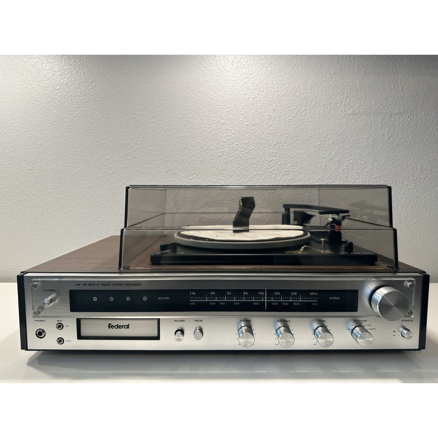 VINTAGE *NEW* 1970's Federal AM/FM MPX 8-Track Stereo System Recorder