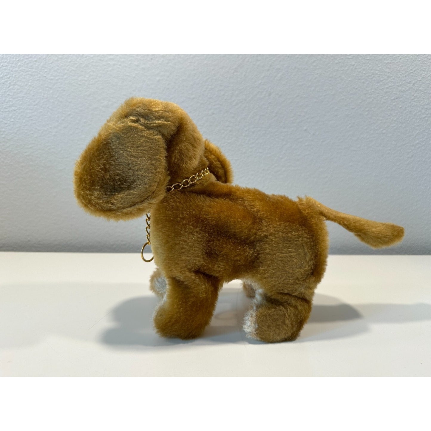 VINTAGE *NEW* 1970's Lovely Dog Walking Barking Brown Collared Dog