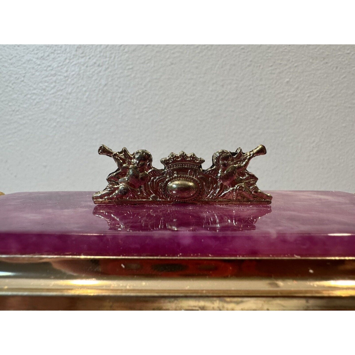 VINTAGE *NEW* 1950's Transistor Radio Jewelry Box Pink Gold