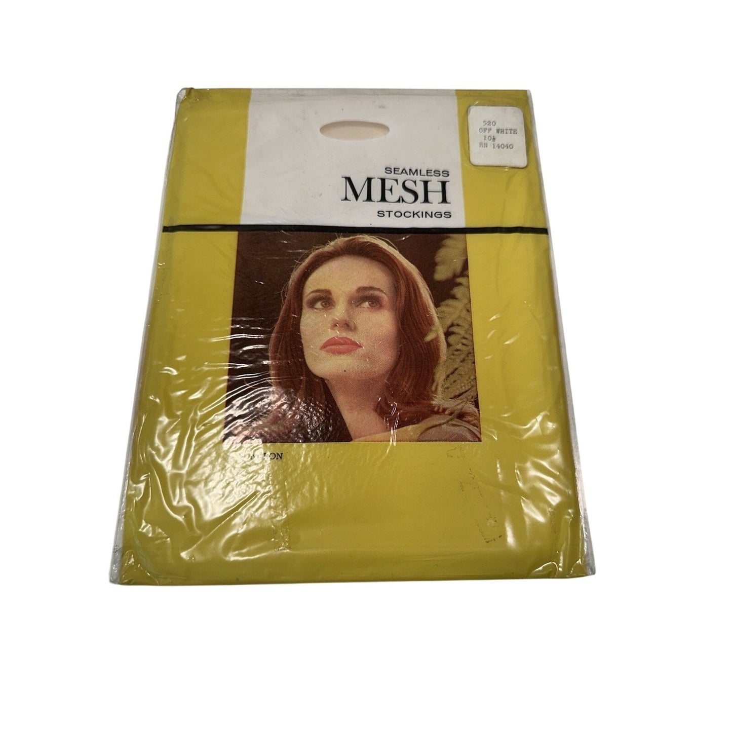 VINTAGE *NEW* 1950's Hosiery Seamless Mesh-Off White Sz 10.5 X 2-pk