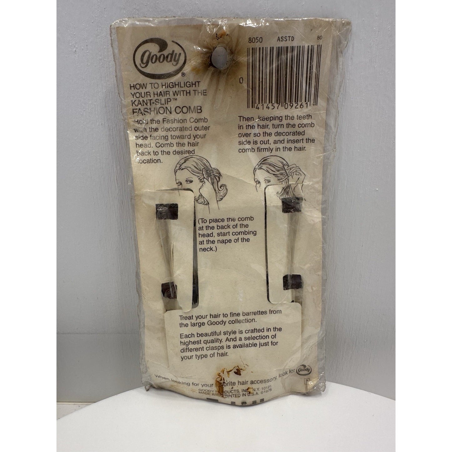 VINTAGE *NEW* 1975 Goody Kant-Slip Fashion Combs Bows Set of 2