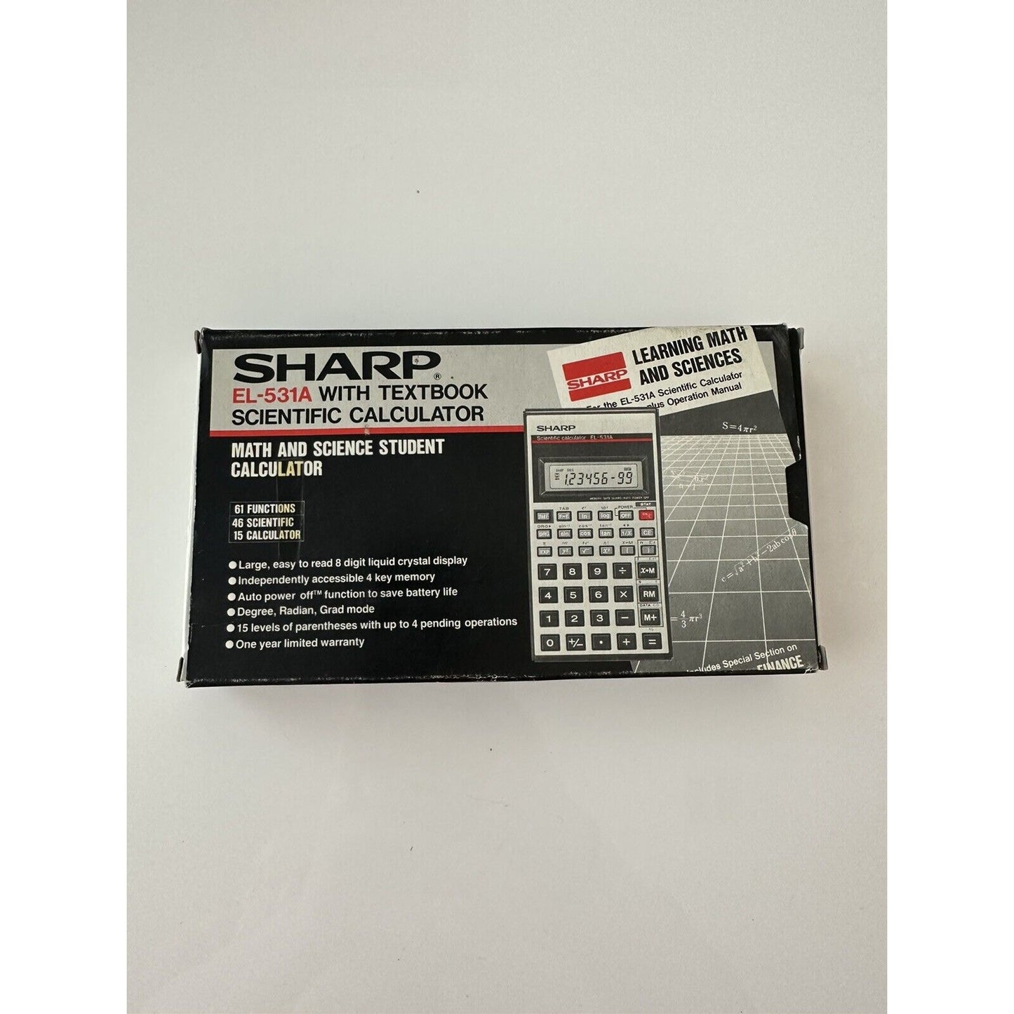 VINTAGE *NEW* SHARP EL-531A with Textbook Scientific Calculator