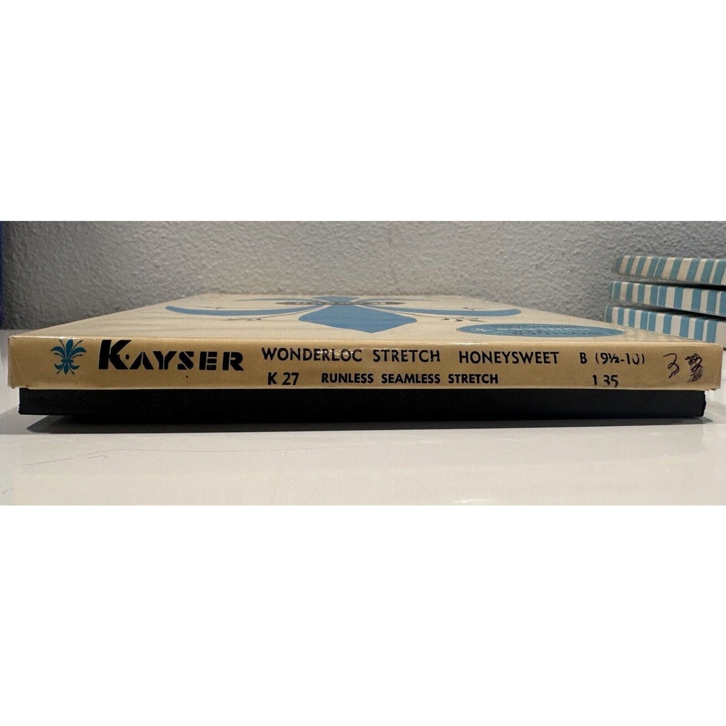 VINTAGE *NEW* Kayser Hosiery-Wonderloc Stretch-Honeysweet-Seamless-Sz9.5/10L x3