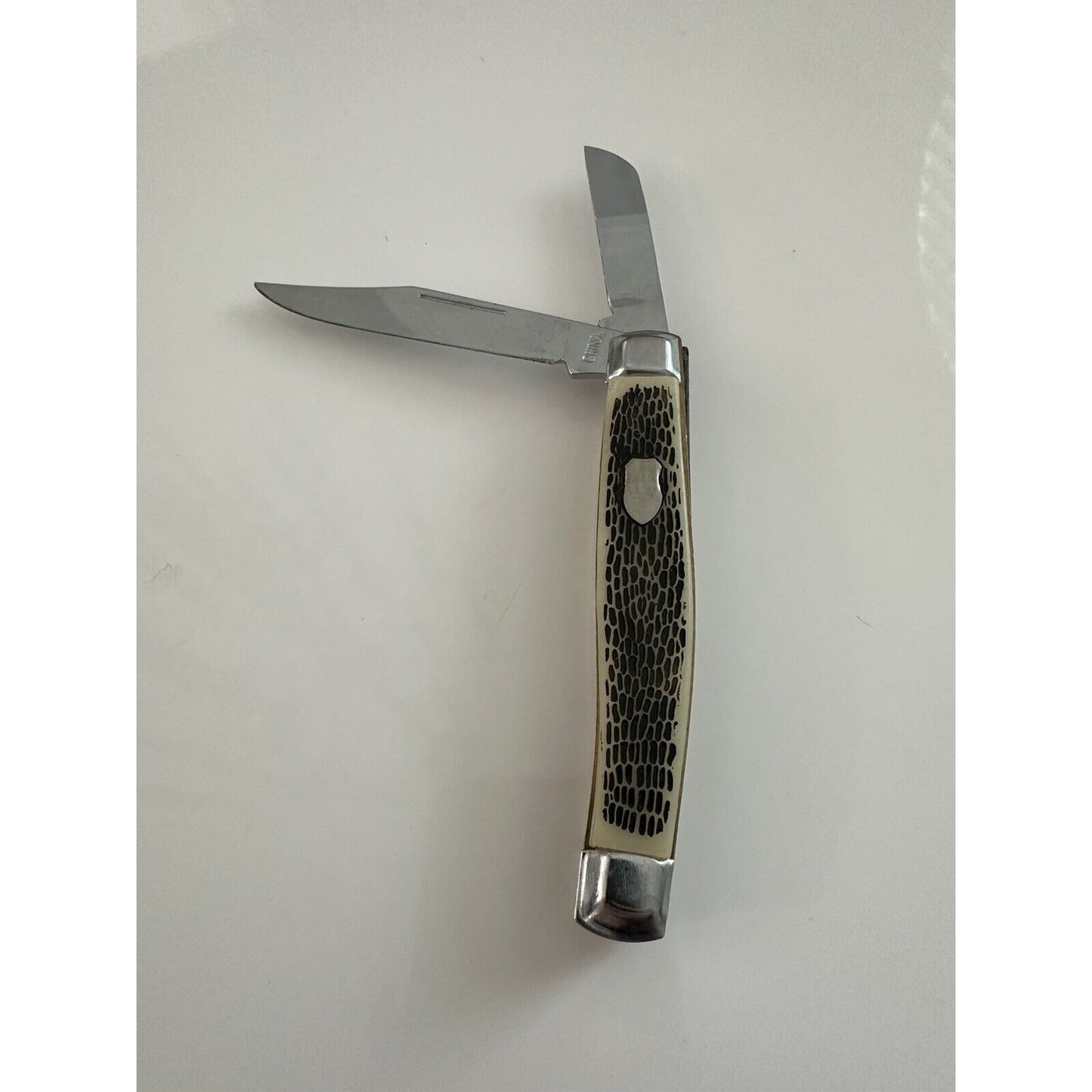 VINTAGE *NEW* Bone/Silver Handle Pocket 2-Blade Knife