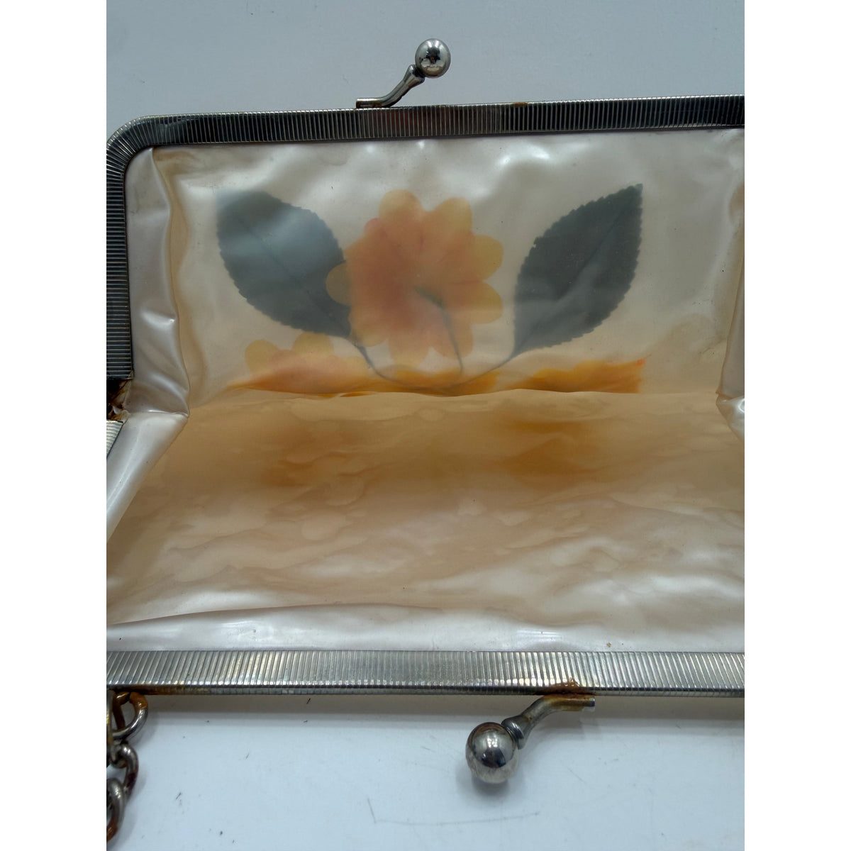 VINTAGE *NEW* 1950's Clear Vinyl Floral Handbag with Original Packing