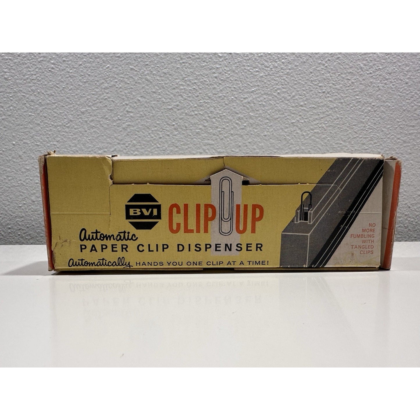 VINTAGE *NEW* 1970's BVI Automatic Paper Clip Dispenser w/Clips USA | Movie
