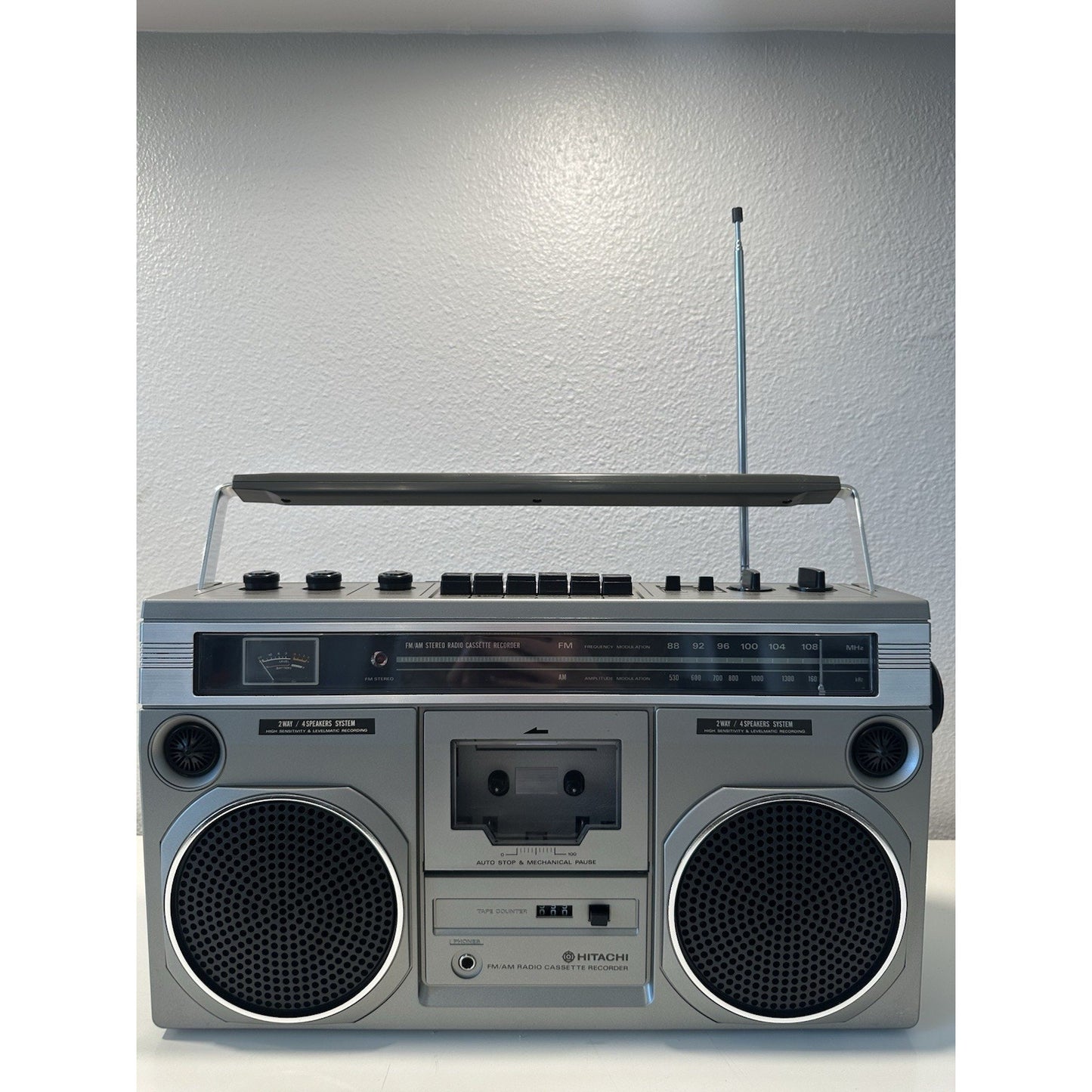 VINTAGE *NEW* 80's Hitachi TRK-7500H Boom Box Radio Cassette Recorder