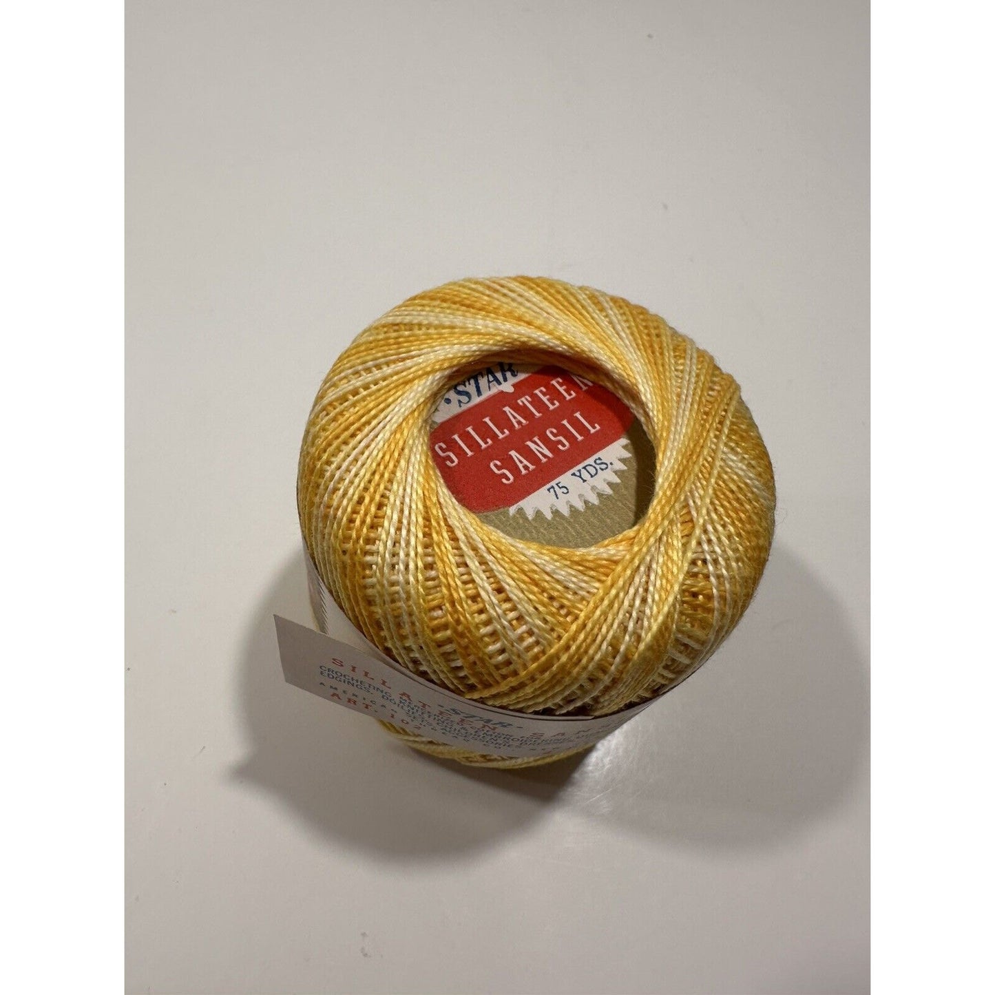 VINTAGE *NEW* Star Sillateen Sansil Crochet Knitting Art 102, Yellow 87-75 Yrds