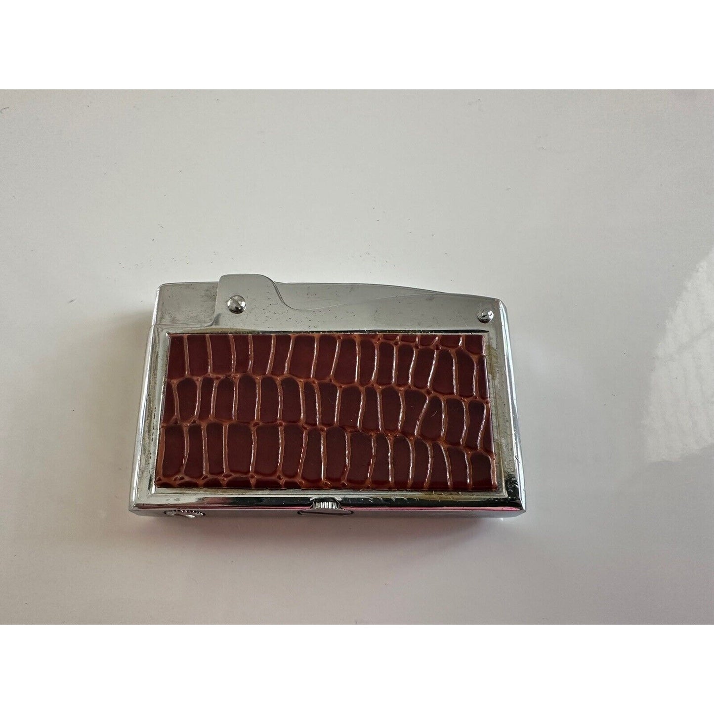 VINTAGE *NEW* 1950's Unique Brown Snake Skin Lighter Japan