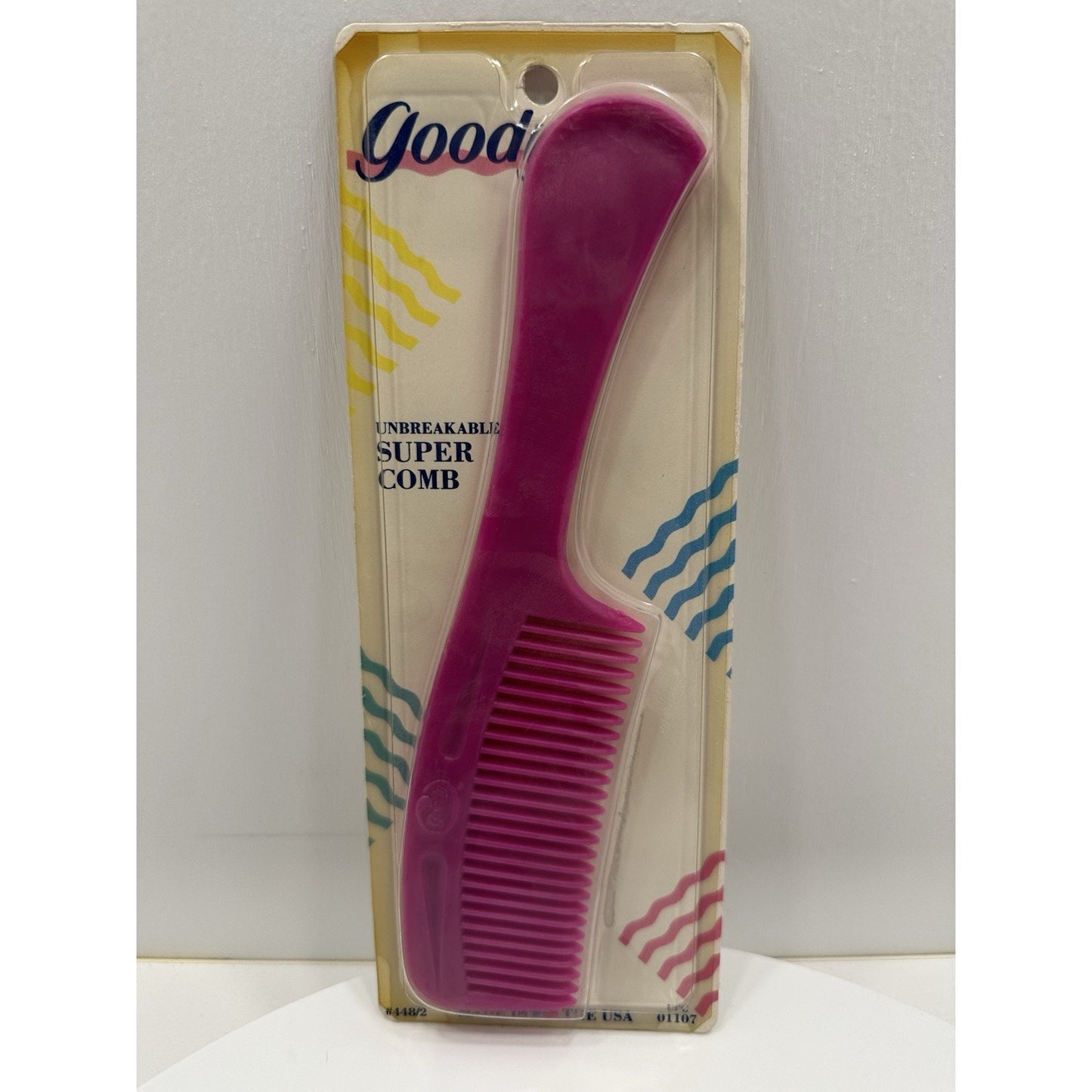 VINTAGE *NEW* 1989 Goody Unbreakable Super Comb Pink #448/2 USA