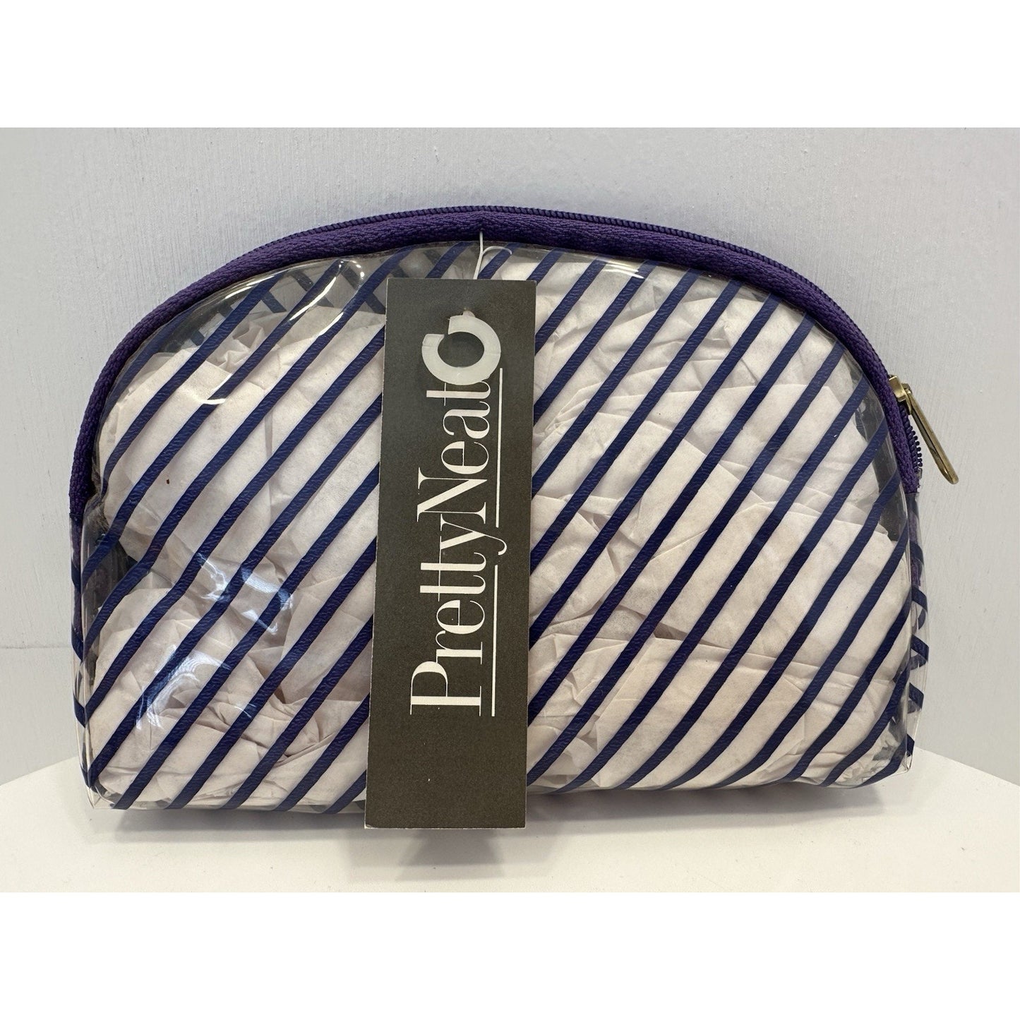 VINTAGE *NEW* 1989 Goody 9655/T Pretty Neat Cosmetic Zip Bag 5" X 6.5" Blue Stp