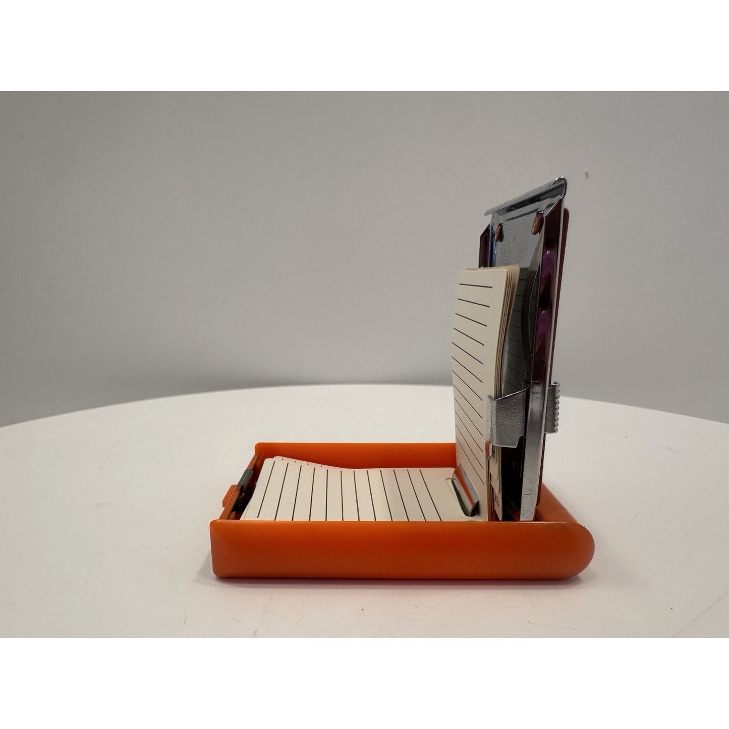 Vintage *NEW* 1960's Mini INDEX A-Z Flip Open Telephone Address Rolodex Orange