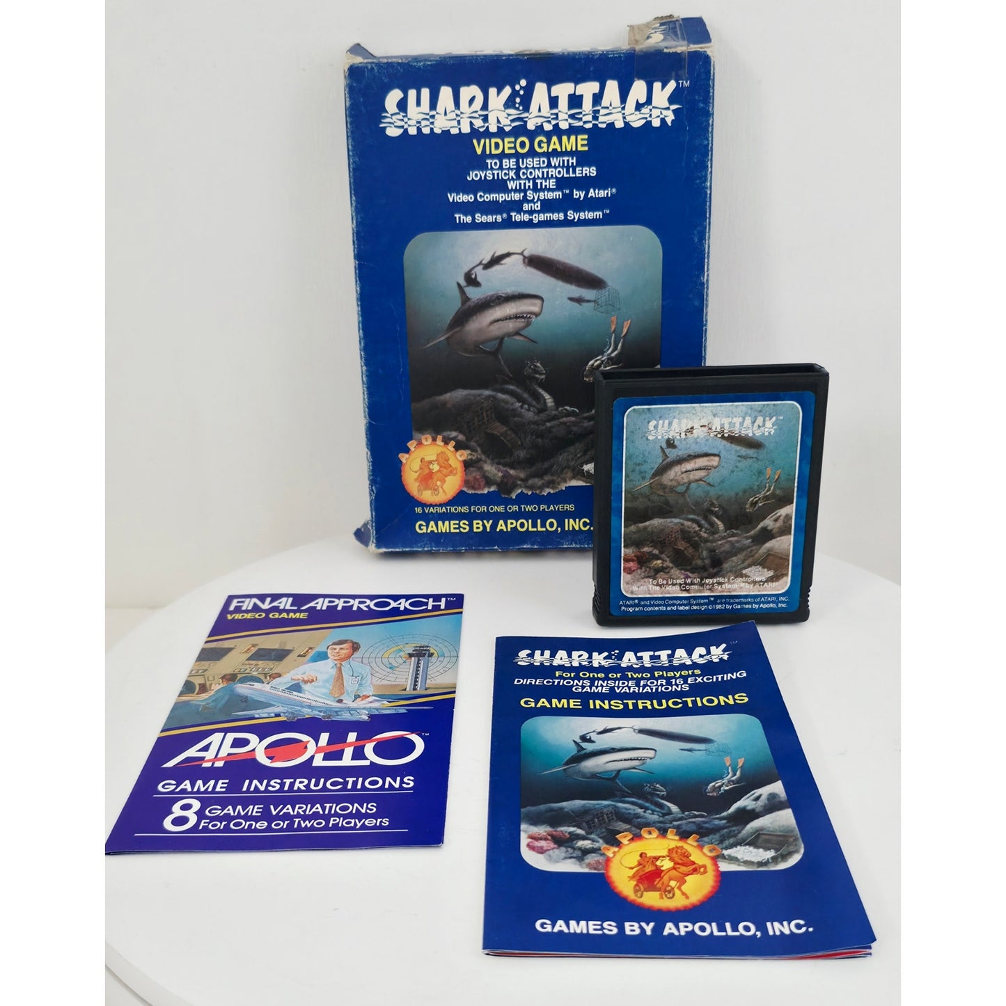 Atari 1982 Shark Attack Video Game NOS Open Box with Wear Unsold Dealer Stock