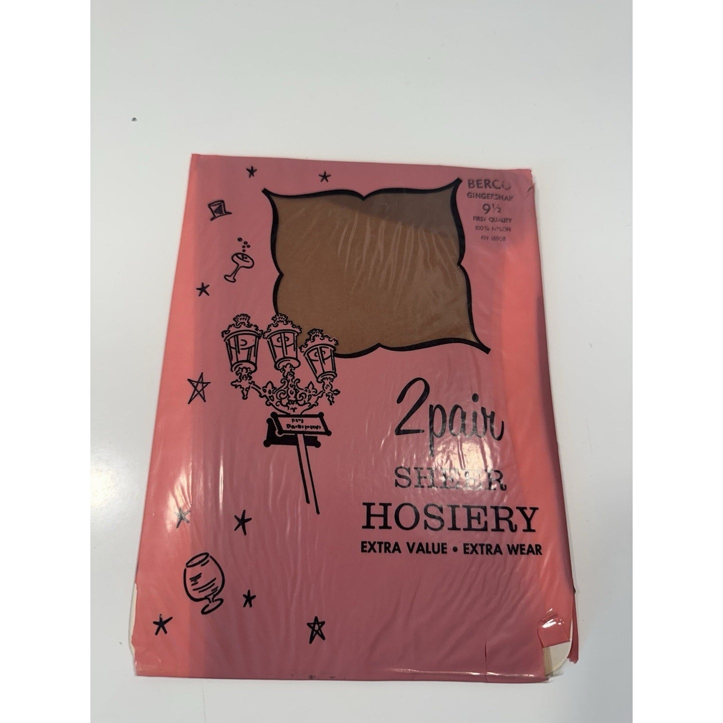 VINTAGE *NEW* Berco Hosiery-Seamless-Gingersnap-Sz 9.5M-2X 2-Pair/Pack Movie