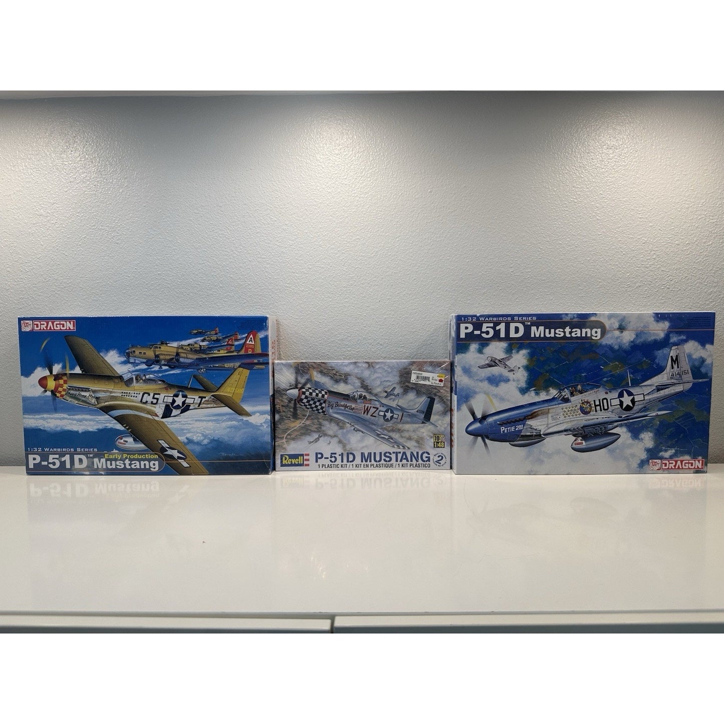 VINTAGE *NEW* Dragon/Revell 1:32 Warbirds Series Mustangs #3201, 3205, 85-5241 P-51D x3