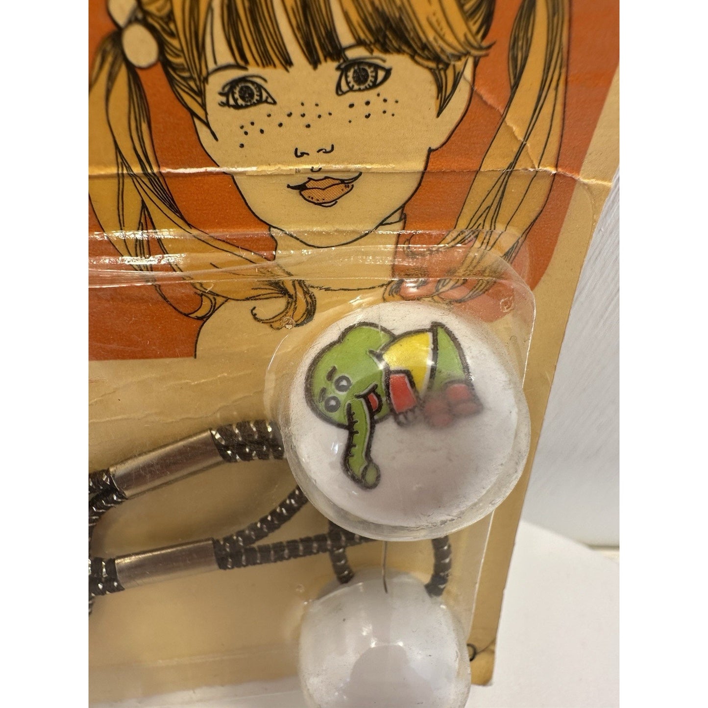 VINTAGE *NEW* 1975 Goody 6990 Twin Bead Ponytail Holders with Elephants