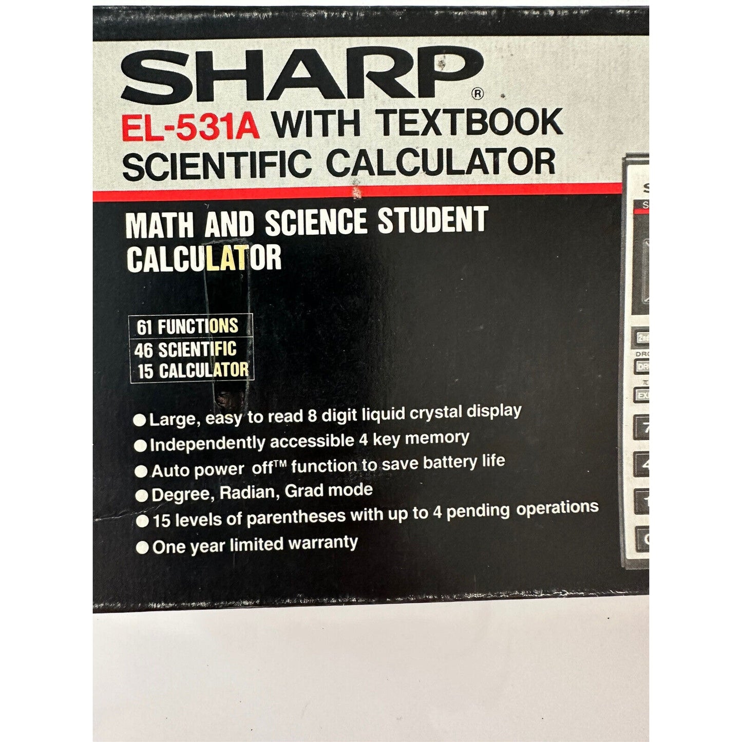 VINTAGE *NEW* SHARP EL-531A with Textbook Scientific Calculator
