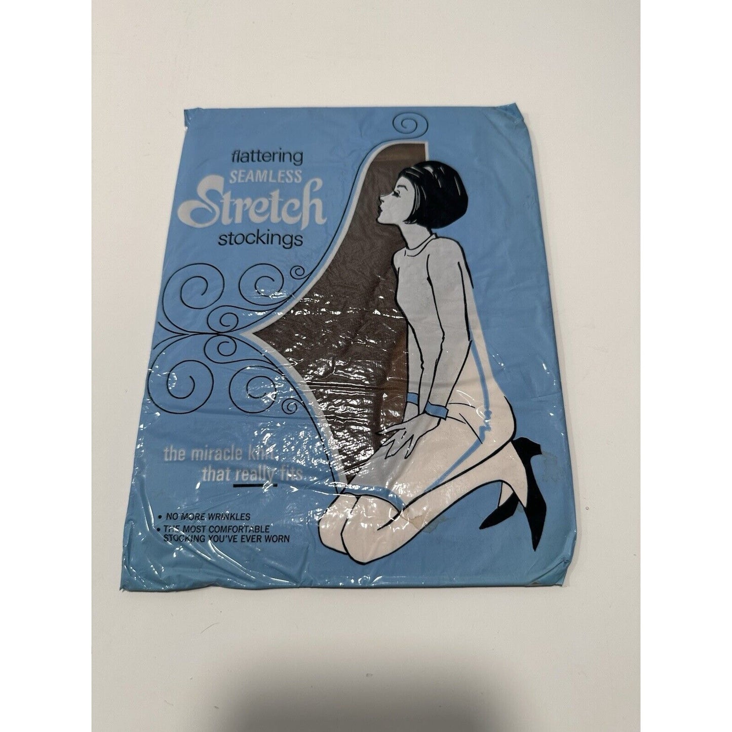 VINTAGE *NEW* 1950's Lassiter Hosiery-Pecan-Demi-Toe-Stretch-Merrie Maid Sz9.5/10 X 3