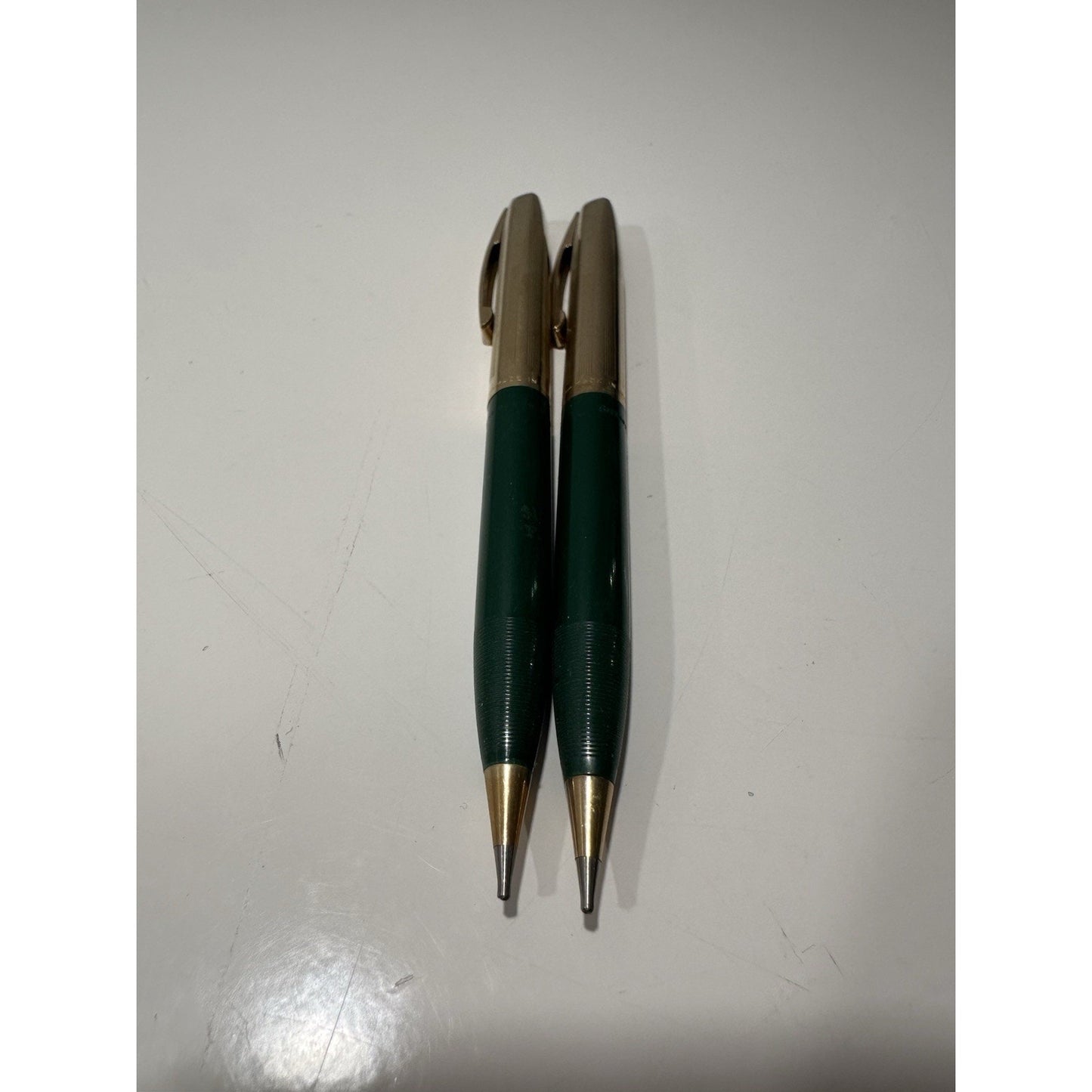 VINTAGE *NEW* 1970's Sheaffer Green 12-1000 Mechanical Pencil Set of 2