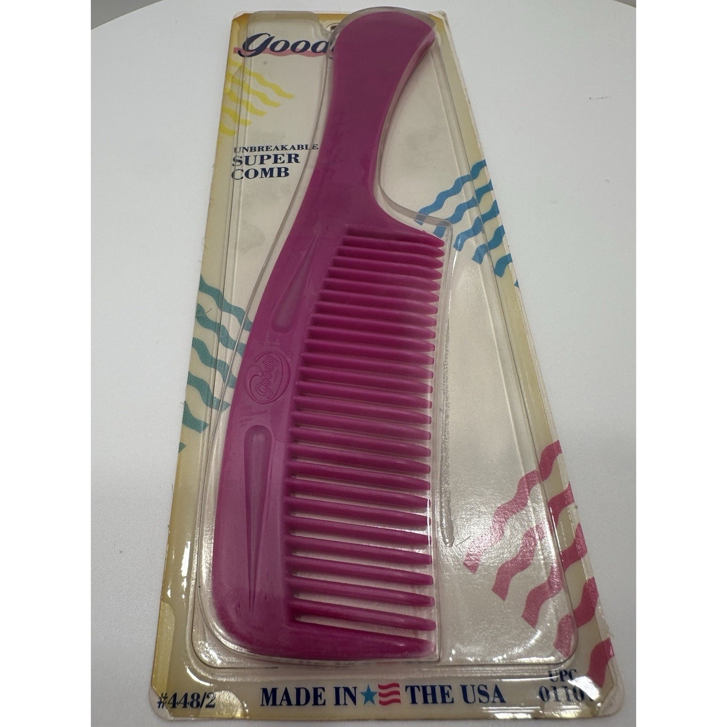 VINTAGE *NEW* 1989 Goody Unbreakable Super Comb Pink #448/2 USA