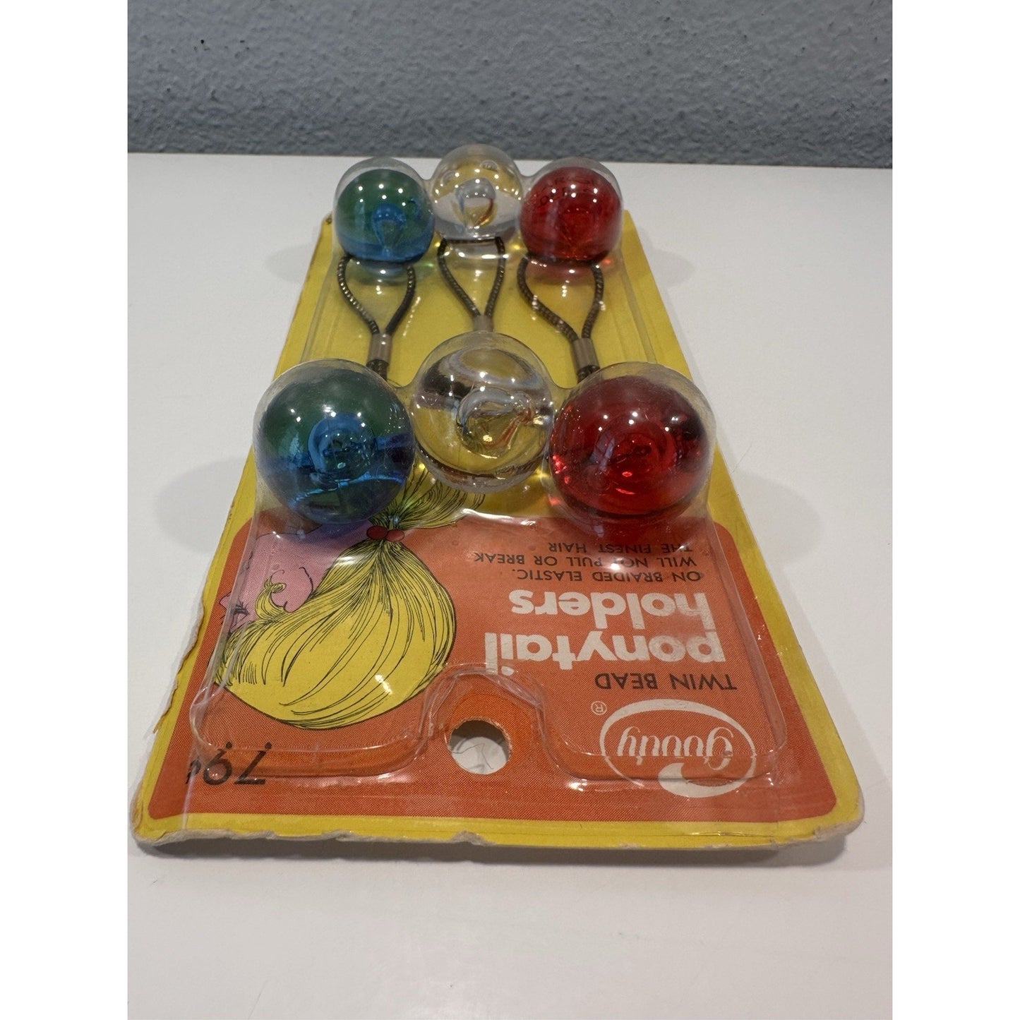 VINTAGE *NEW* 1972 Goody XL Twin Bead Ponytail Holders Hair Ties Qty 3 $7691/6