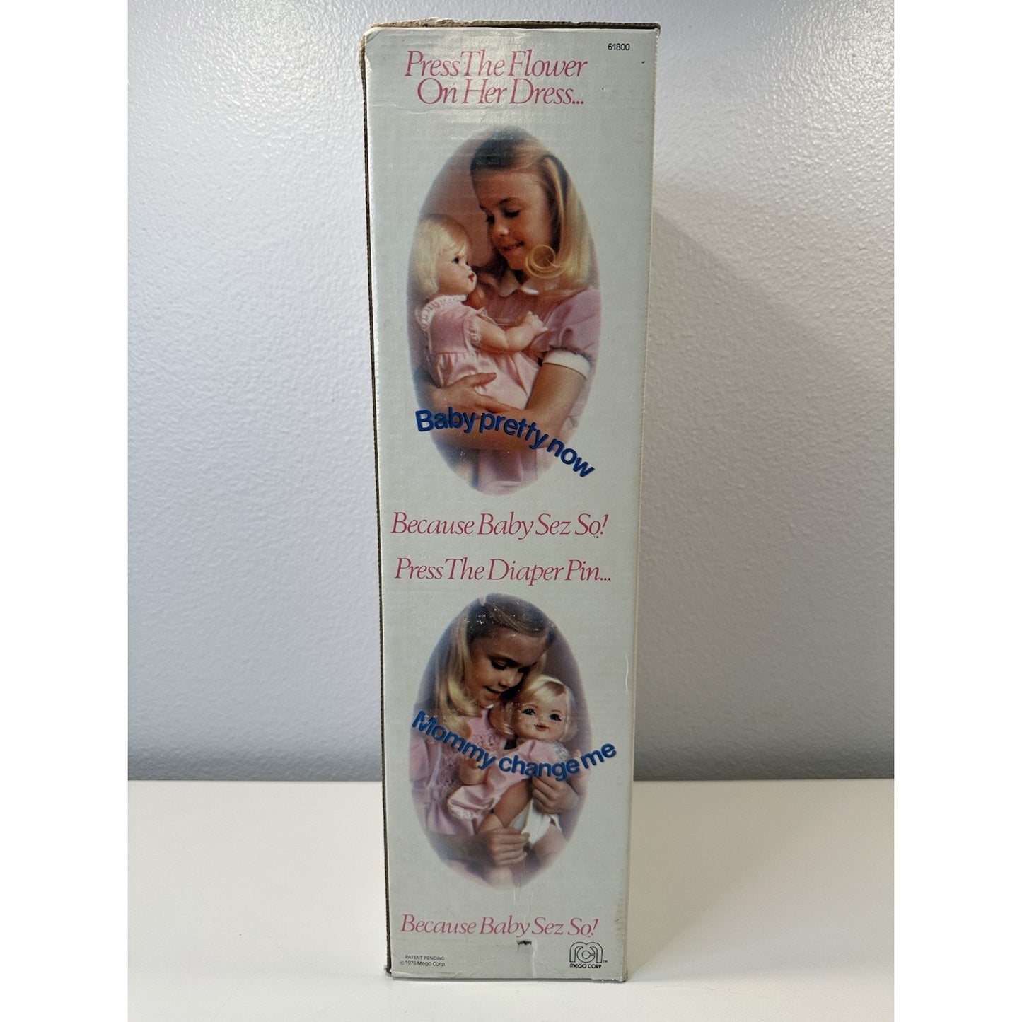 VINTAGE *NEW* 1976 New In Box Baby Sez So Press Her Heart Talking Doll Blonde