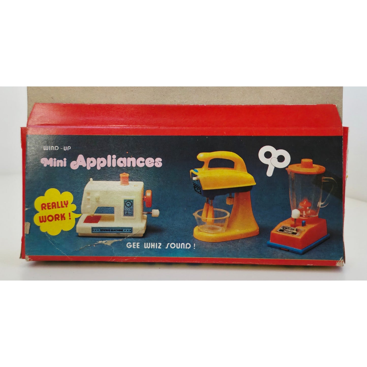 VINTAGE *NEW* 1970's Wind-Up Mini Appliances Toy Gee Wiz Sound! In Original Box