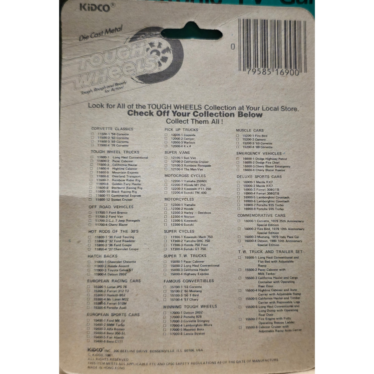 VINTAGE *NEW* 1981 Kidco Tough Wheels Blue Porsche 935 Turbo Scale Model Die Cast Toy Car